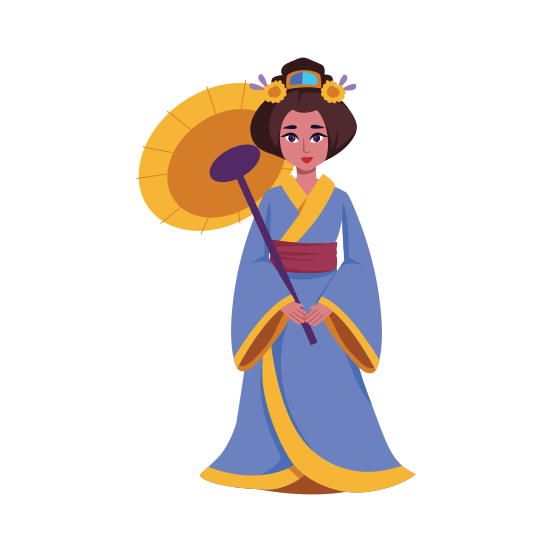 Japanese Geisha, Attire, Tradition, Culture, Apparel illustration