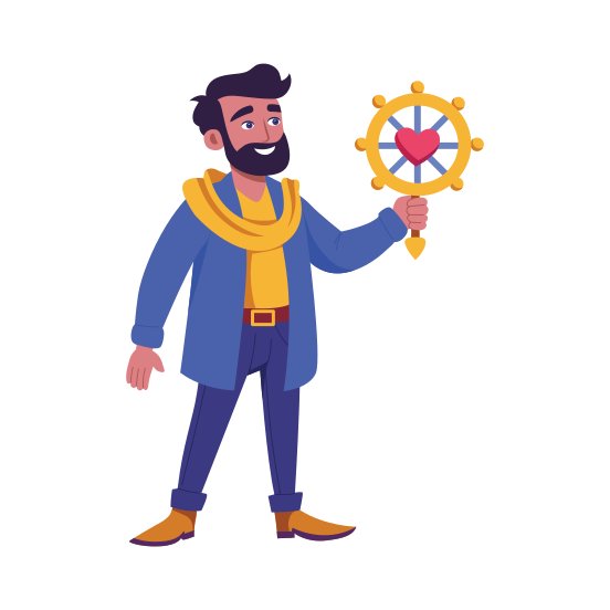 Love Navigator, Romantic, Map, Directional, Character illustration