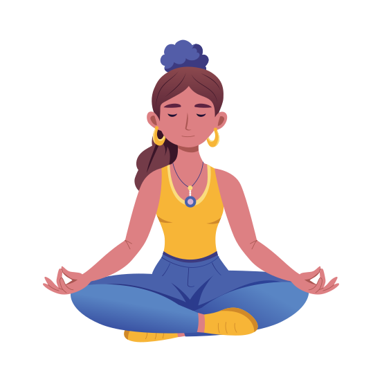 Meditating, Yoga, Exercise, Posing, Tranquillity illustration