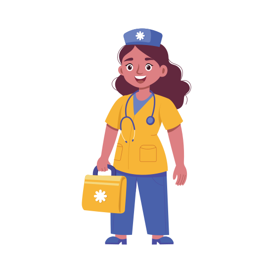 Nurse, Caregiver, Medical, Healthcare, Professional illustration