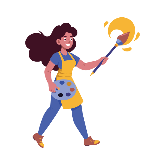 Painter, Artist, Artistic, Professional, Character illustration