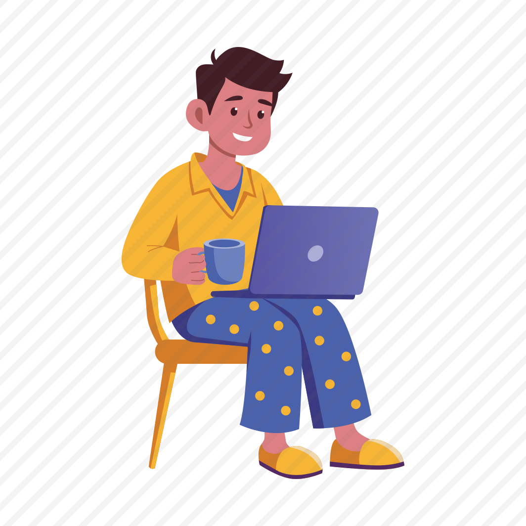 Remote Worker, Freelancing, Outsourcing, Character, Night Work preview
