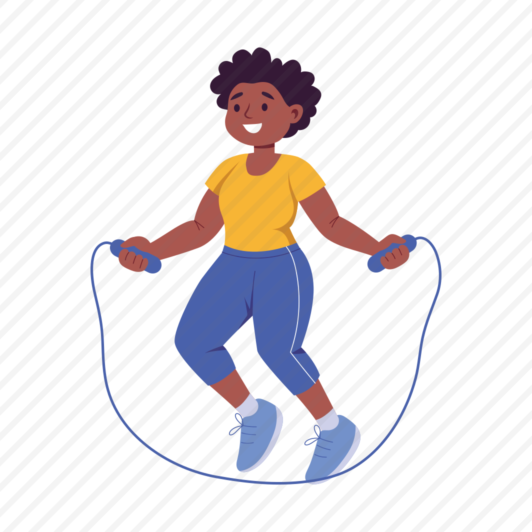Rope Jumping, Skipping, Exercising, Exertion, Character, preview