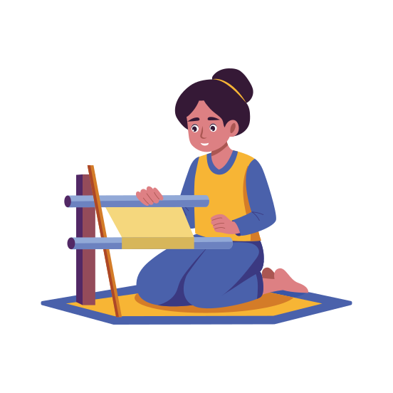 Rug Weaver, Tapestry, Artisan, Handcrafting, Character illustration