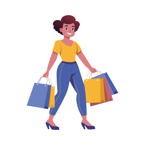 Shopping, Buying, Purchasing, Retailing, Woman illustration