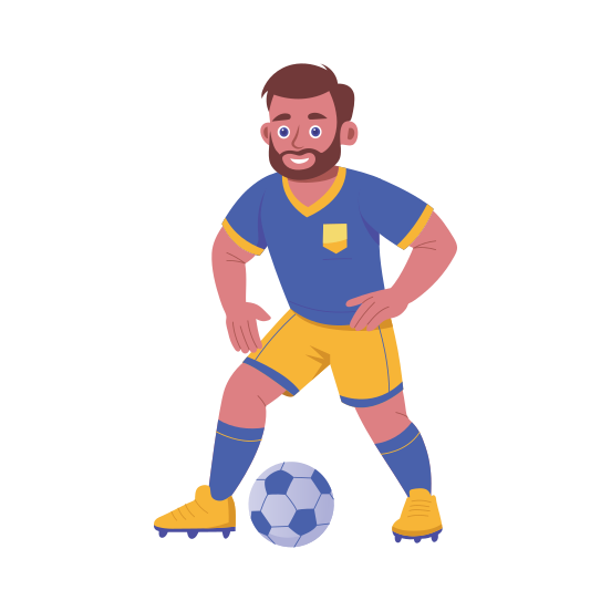 Soccer Player, Athlete, Sportsman, Sportsperson, Football illustration