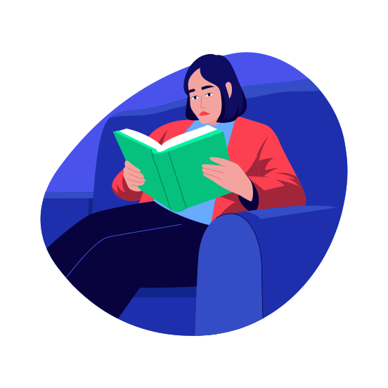 Bookworm, Bibliophile, Reading, Study, Learning illustration