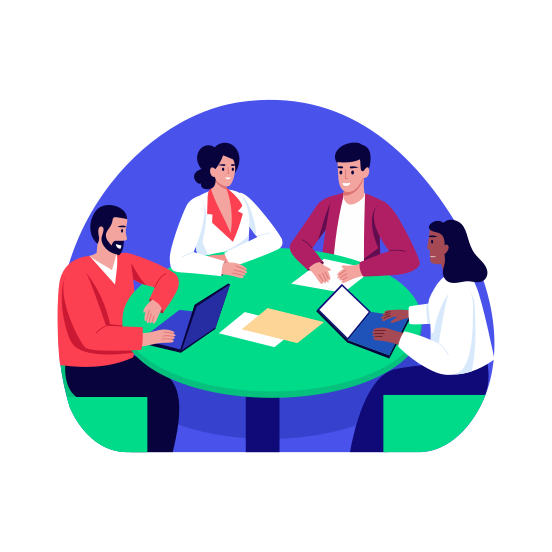 Business Discussion, Meeting, Conversation, Group Talk, Leadership illustration