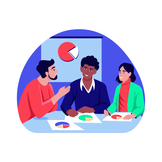 Business Meeting, Discussion, Conversation, Talking, Chat, illustration