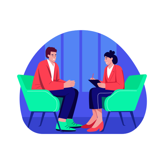 Career Counseling, Discussion, Meeting, Conversation, Leadership illustration