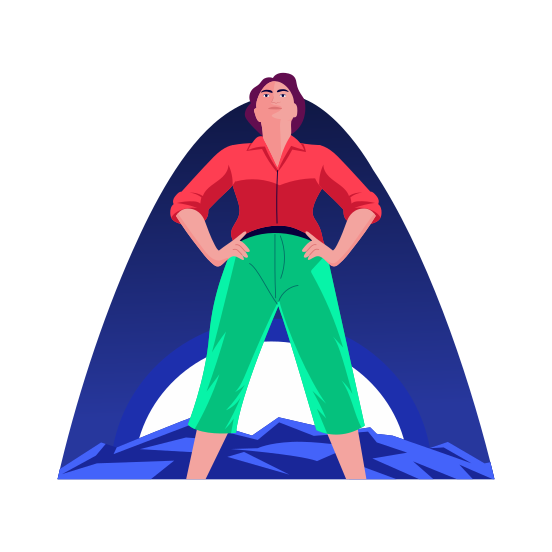 Confident, Fearless, Courageous, Leadership, Mentorship, illustration