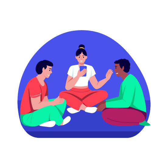 Conversation, Communication, Talking, Chat, Friends illustration