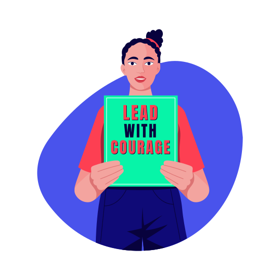 Courageous Leader, Leadership, Mentorship, Protest, Demonstration illustration