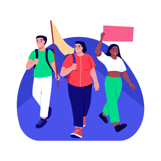 Demonstration, Protesting, Activism, Advocacy, Leadership illustration