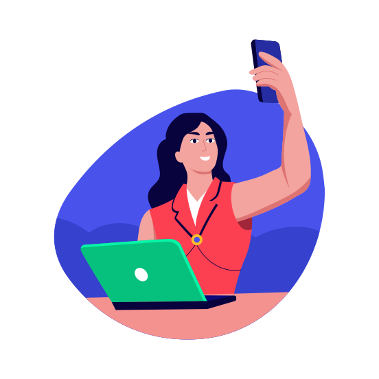 Digital Influencer, Marketing, Advertisement, Promotion, Character illustration