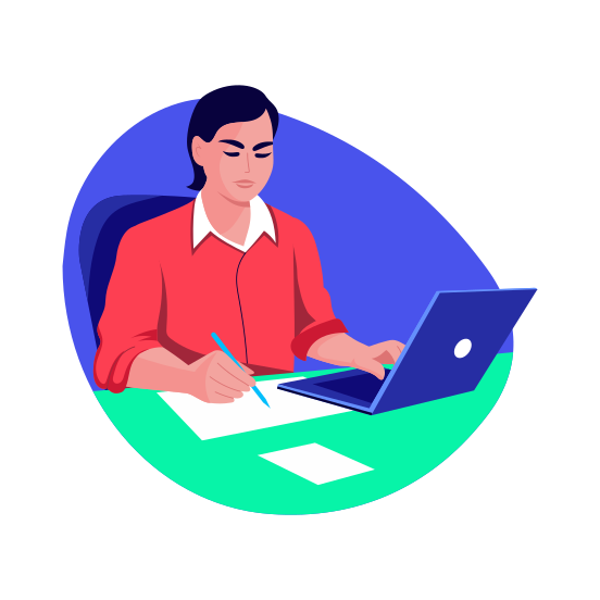 Employee, Working, Professional, Businesswoman, Character illustration