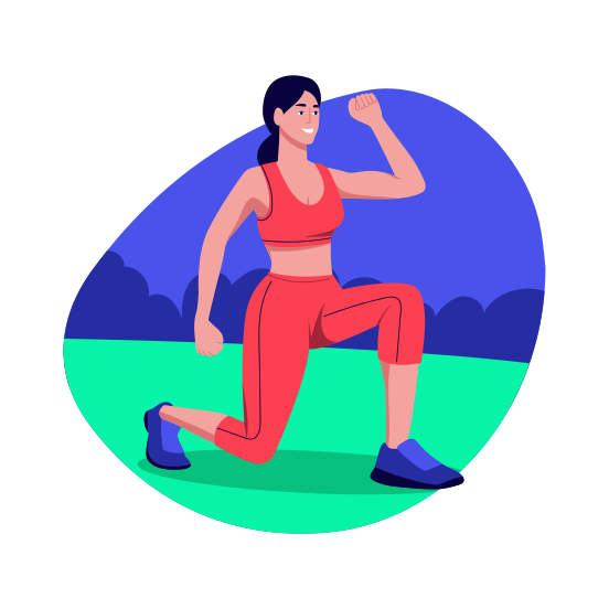 Fitness, Exercise, Stretching, Workout, Training, illustration