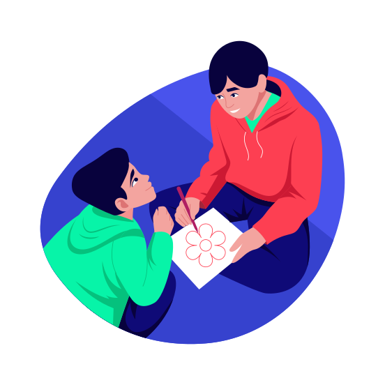 Guiding Child, Advising, Young Leader, Leadership, Mentorship illustration