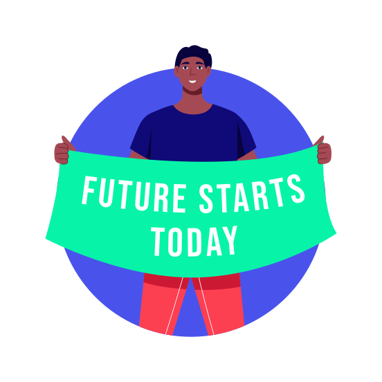 Holding Banner, Chart, Activist, Leader Campaign, Leadership illustration