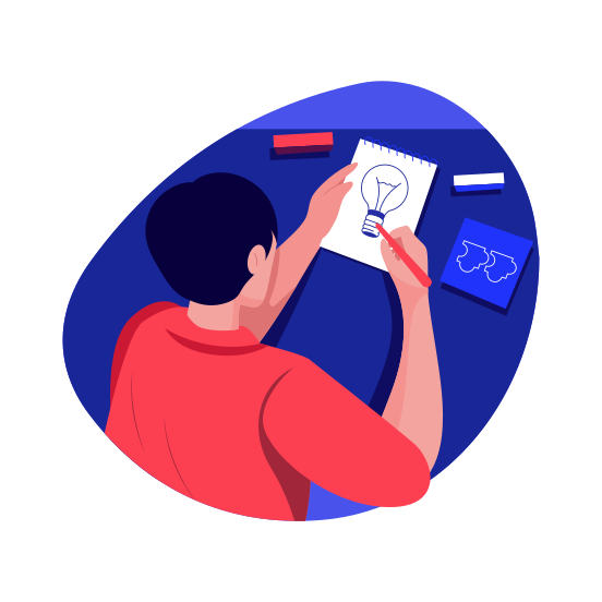 Ideation, Thinking, Creativity, Leadership, Mentorship illustration