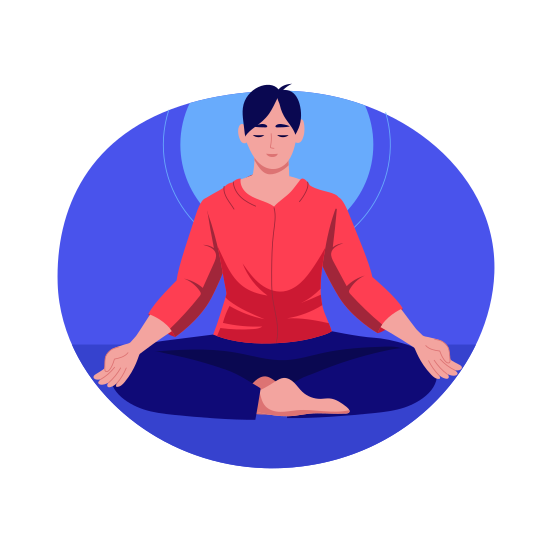 Meditating, Yoga, Concentration, Mediation, Character illustration