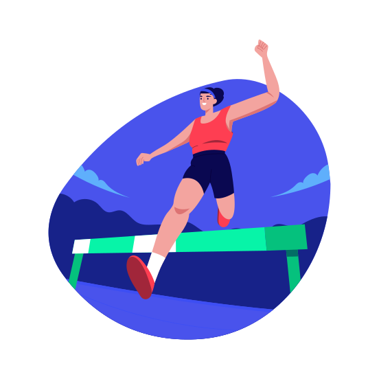 Overcoming, Challenge, Hurdle, Obstacle, Running illustration