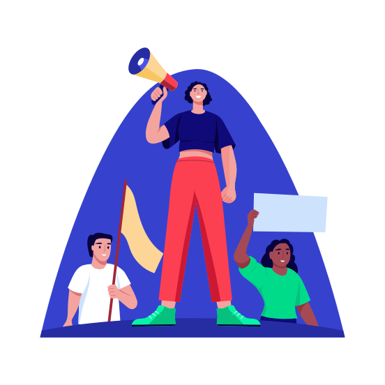 Protest, Advocacy, Demonstration, Activism, Leadership illustration