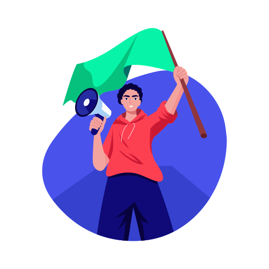 Protest Flag, Demonstration, Advocacy, Activism, Pennant illustration