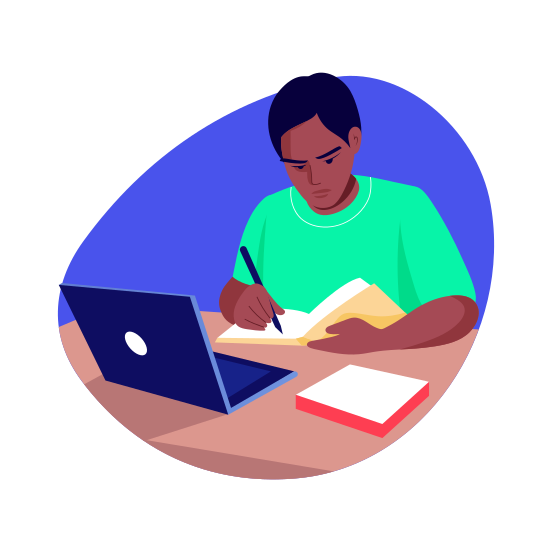 Researching, Writing, Working, Analysis, Report Writing, illustration