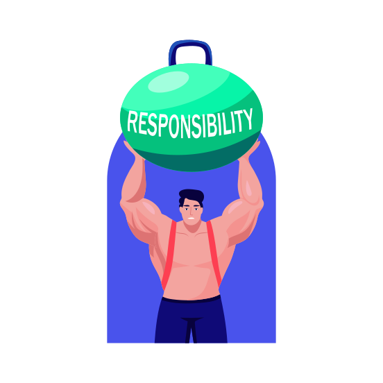 Responsibility, Burden, Duty, Obligation, Leader illustration
