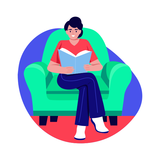 Self Learner, Reading, Study, Bibliophile, Leader, illustration