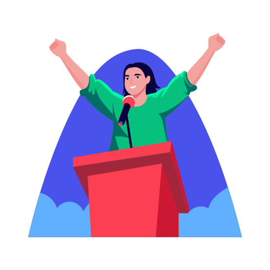 Speech, Oration, Debate, Conference, Conversation illustration