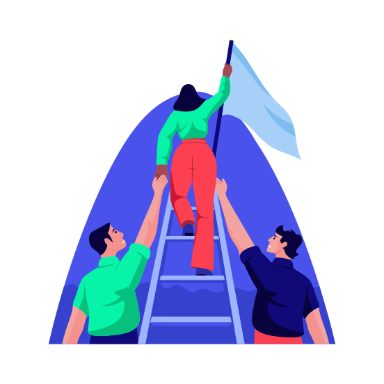 Team Growth, Progress, Improvement, Development, Leadership, illustration