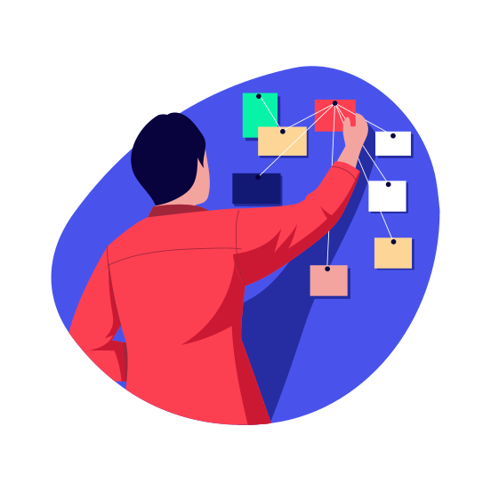 Vision Board, Planning, Strategy, Approach, Workflow illustration