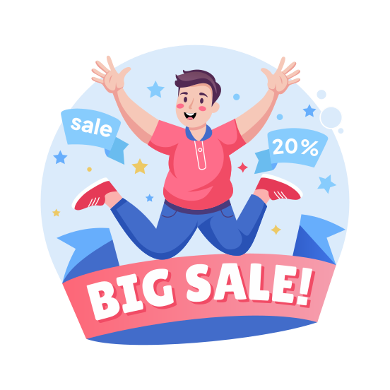 Big Sale, Promotion, Discount, Rebate, Excited illustration