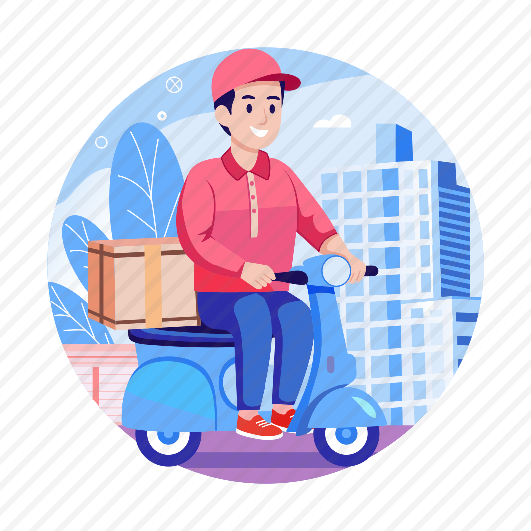 Delivery Man, Courier, Rider, Shipping, Parcel, preview