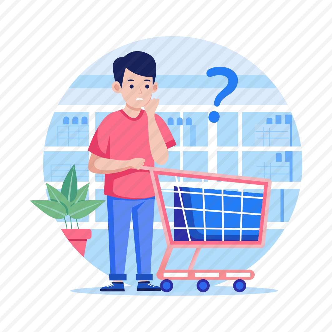 Empty Cart, Confused, Thinking, Sad, Customer preview