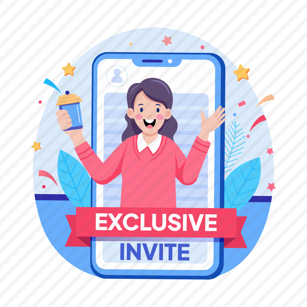 Exclusive Invite, Premium, Member, Invitation, Confetti, preview