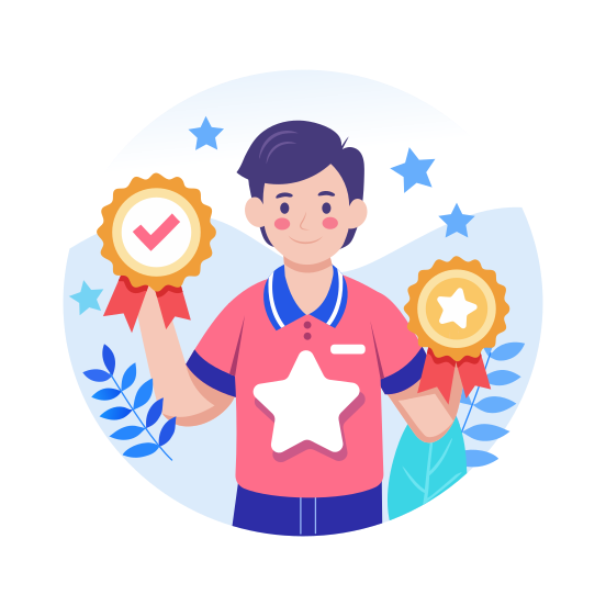 Loyalty Badge, Reward, Award, Recognition, Points, illustration