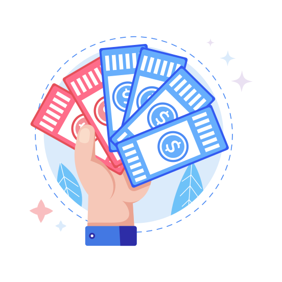 Money Vouchers, Coupons, Discount, Gift, Reward, illustration