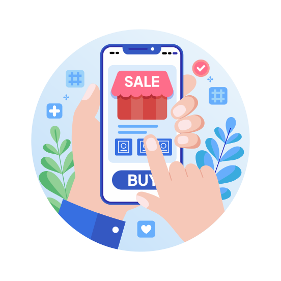 Online Sale, Market, Retailing, Offer, Browsing, illustration