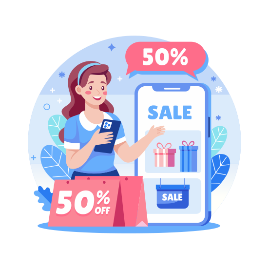 Sale Discount, Rebate, Promotion, Offer, Marketing illustration