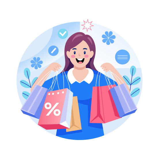 Shopping Bags, Customer, Consumer, Retailing, Purchasing, illustration