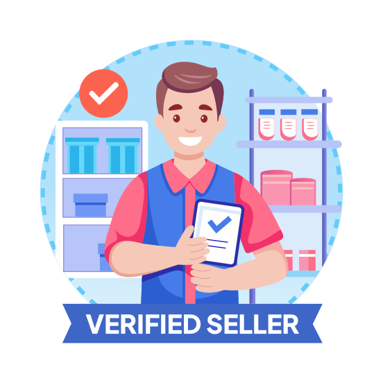 Verified Seller, Reliable, Trusted, Satisfied, Happy, illustration