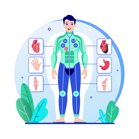 Body Tracker, Checkup, Anatomy, Medical, Healthcare illustration