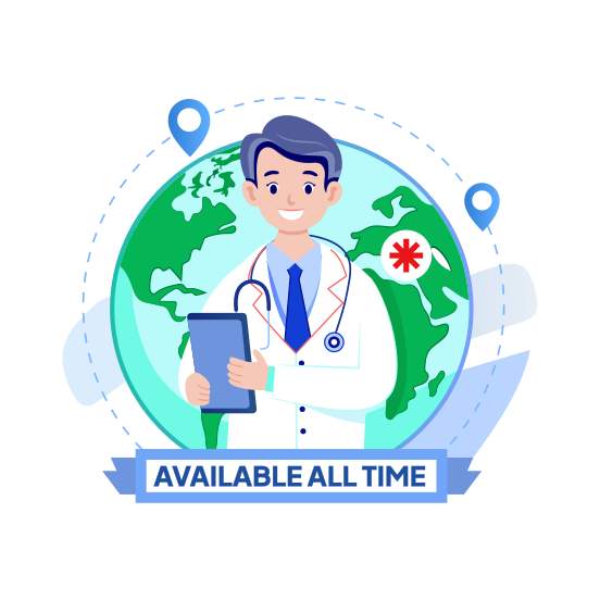 Doctor Availability, Physician, Medical, Healthcare, Professional illustration