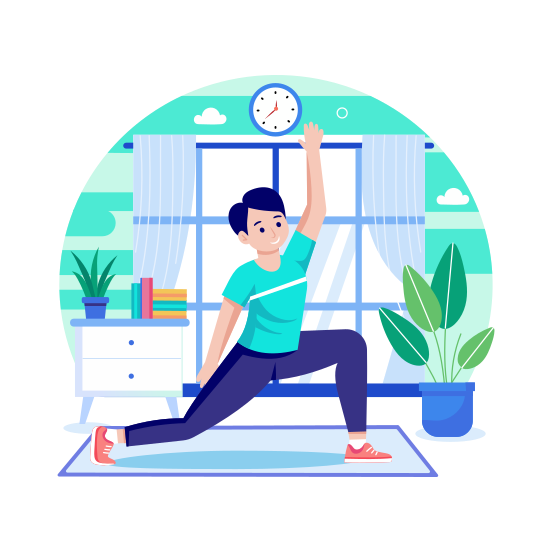 Exercising, Fitness, Yoga, Healthcare, Wellness illustration
