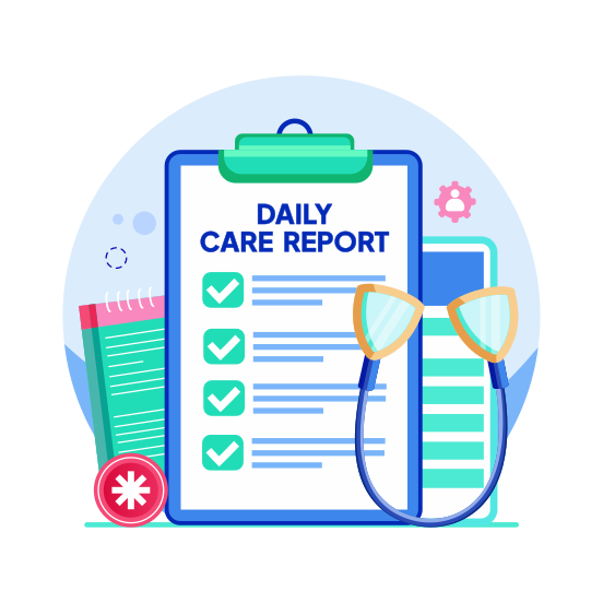 Health Report, Checklist, List, Chart, Wellness illustration