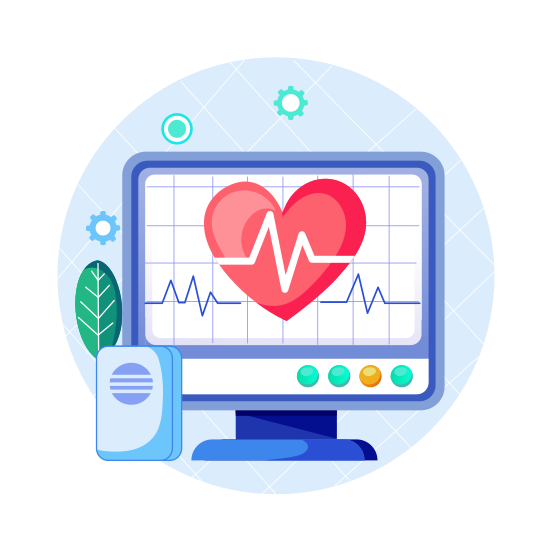 Heart Monitor, Pulse Rate, Cardiology, Medical, Healthcare illustration