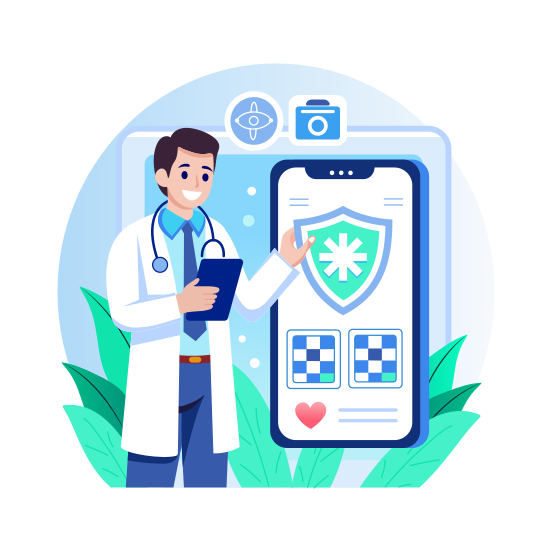 Medical App, Telemedicine, Treatment, Checkup, Doctor, illustration
